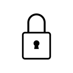 Poster -  lock line icon, outline vector flat trendy style illustration on white background..eps
