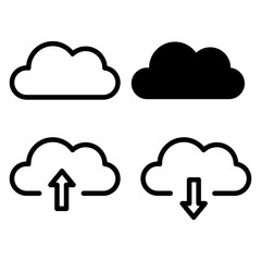 Poster -  cloud line icon, Business media icon in trendy flat illustration on white background..eps