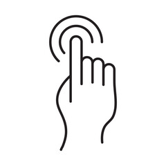 Poster - Double tap line icon.Hand Click linear illustration , Cursor pointer symbol, logo illustration on white background..eps