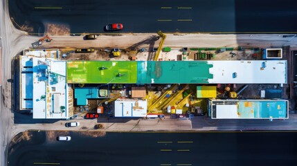 Poster - Bird's Eye View of a Bustling Construction Site Generative AI