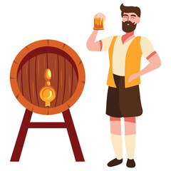 Poster - germany man and barrel beer