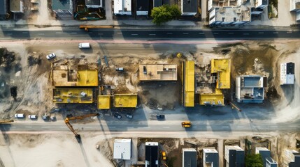 Poster - Elevated Perspective of a Dynamic Construction Site Generative AI