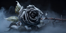 Rose On Black,Dark Rose High-Res Stock Photo ,'Black And White Rose' Poster By,Deep Shadows, Bold Blooms: High-Resolution Image Of Rose On Black,rose On Black,  Black Background,  Monochrome Flower, 