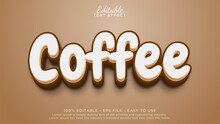 Editable Text Effects. 3d Coffee Text Effect Template