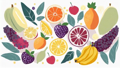 Wall Mural - a background of fruit