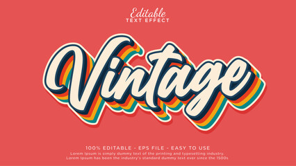 Aufkleber - Editable text effect. Vintage retro text sticker mockup