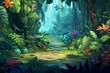 Patterned background for 2D game showcasing a fascinating realm of wonders. Generative AI