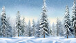 © Anuson - Cute winter repeating landscape. Winter snowfall in the forest woods. Christmas night landscape