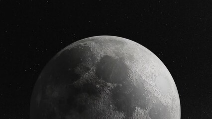 Wall Mural - The Moon, 3D Render, Realistic, Rotating, Orbit, Deep Space, Outer Space, Center Frame