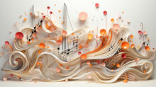 Music Abstract Background With Flowers