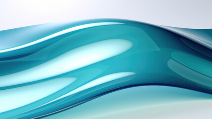 Poster - Abstract background with green and blue glass waves on white background