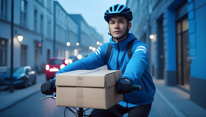 food delivery man with boxes with bike jobs