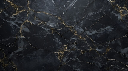 Wall Mural - black marble background. black Portoro marble wallpaper and counter tops. black marble floor and wall tile. black travertino marble texture. generative AI.