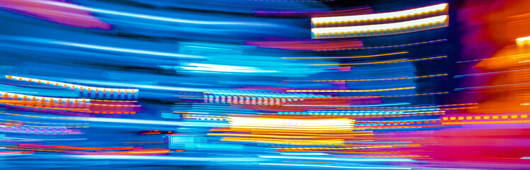 Poster - City motion blurred street intersection background at night