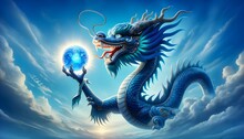 Blue Dragon In Sky