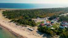 Aerial View Of Whitefish Point Lighthouse And Great Lakes Shipwreck Museum, Michigan