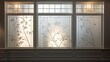 Frosted glass decorative window, elegant detail in interior design