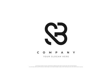 Canvas Print - Letter SB Monogram Logo Design Vector