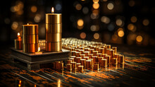 Candles In Church HD 8K Wallpaper Stock Photographic Image 