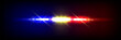 Police siren light bar on black background. Vector realistic illustration of red, blue, yellow flashing led lamps on emergency vehicle, patrol car headlight flaring effect at night, security guard