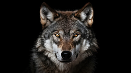  Wolf face on the isolated background