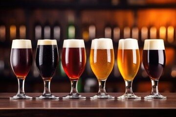 Canvas Print - collection of craft beers in a row