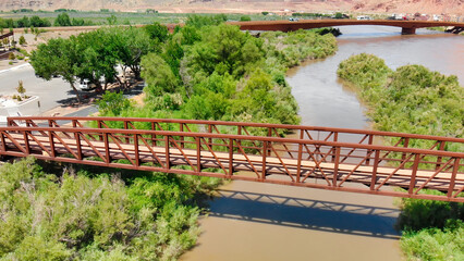 Poster - Amazing aerial view of Colorado River in Moab area, Utah