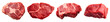 raw beef steaks isolated on transparent background - design element PNG cutout set collection