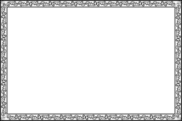 Wall Mural - elements of ornate vintage frames. black on white classic calligraphy swirls, floral motifs. design 