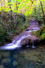 Wall Mural - Waterfall in the Inglares River. Berganzo. Basque Country. Spain