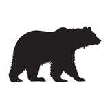 Fototapeta Pokój dzieciecy - Bear silhouette Vector On White Background.