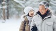© kept - An image of an elderly Asian couple wearing cozy winter clothes.