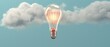 light bulb lit in blue sky as bright idea business idea , generated by AI