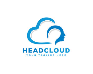 Canvas Print - cloud head web data logo icon symbol design template illustration inspiration