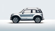© Katewaree - Silver SUV car isolated, car type in modern style,  banner composition.