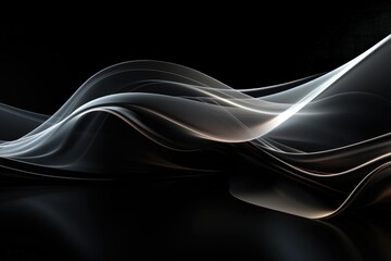 Wall Mural - an abstract wallpaper featuring a transparent flow against a black background creates a visually mes