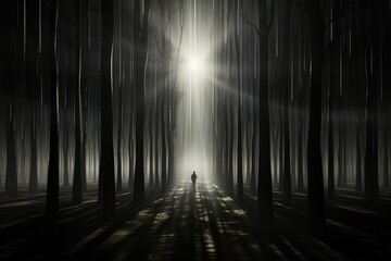 Wall Mural - an abstract wallpaper with a sci-fi ambiance, illuminated against a black background, portrays a sol