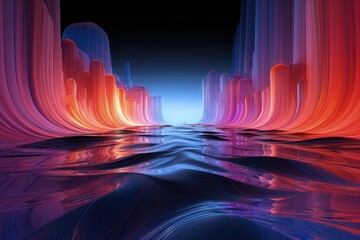 Wall Mural - an abstract sci-fi wallpaper, creating a visually captivating composition that merges the natural be