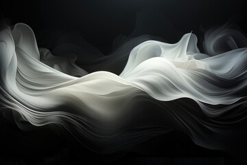 Wall Mural - an abstract wallpaper against a black background, creating a mysterious composition that emphasizes 