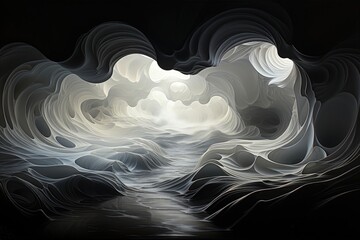 Wall Mural - an abstract wallpaper set against a black background, crafting a mysterious composition that seamles