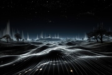 Wall Mural - an abstract wallpaper against a black background, creating a visually captivating and mysterious com
