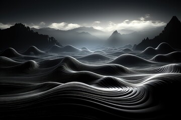 Wall Mural - an abstract sci-fi wallpaper against a black background, creating a mysterious composition that tran