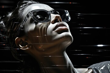 Wall Mural - an abstract wallpaper against a black background, creating a visually captivating and minimalist com