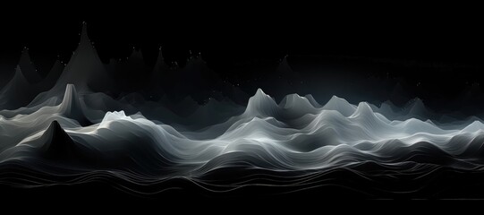Wall Mural - an abstract wallpaper with a black background, in a wide format, creating a composition that seamles