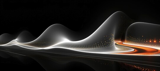 Wall Mural - an abstract wallpaper with a black background, in a wide format, creating a dynamic composition that