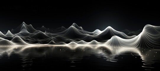 Wall Mural - an abstract wallpaper with a black background, in a wide format, creating a composition that seamles