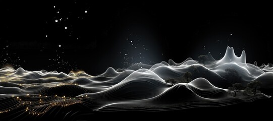 Wall Mural - an abstract wallpaper with a black background, in a wide format, creating a composition that seamles