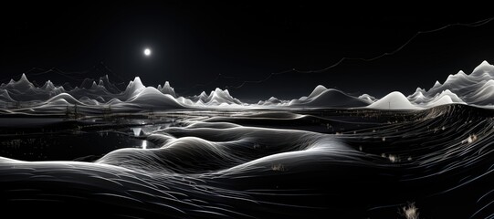 Wall Mural - an abstract wallpaper with a black background, in a wide format, creating a visually captivating and