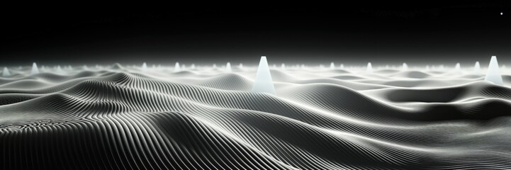 Wall Mural - an abstract wallpaper with a black background, in a wide format, creating a composition that seamles