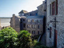 France, Normandy, Historic Houses On Mont Saint-Michel Island
